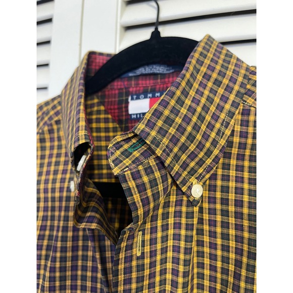 Tommy Hilfiger Other - Vintage Tommy Hilfiger Plaid Button Up Shirt Crest Collegiate Mens Medium